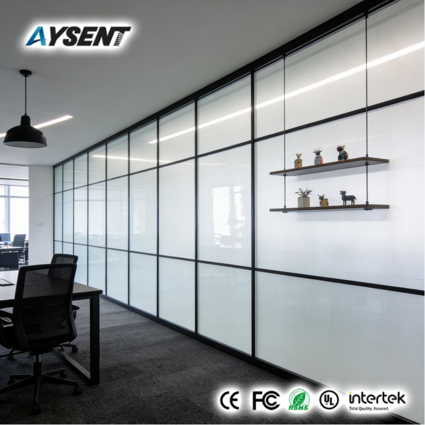 PDLC Smart Film Windows Customizable Self-Adhesive Magic Glass Electric Dimming Decorative Privacy Outdoor Smart Laminated Glass