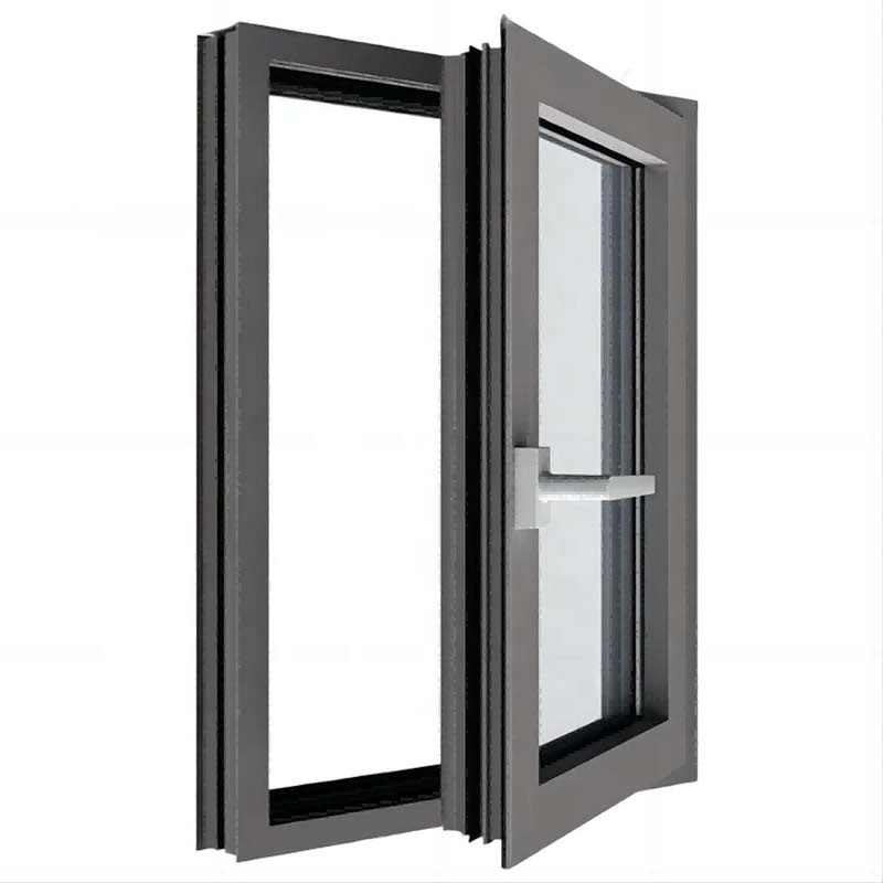 SJUMBO French Double Tempered Insulated Hurricane Impact Thermal Break Glass Crank Out Aluminum Casement Window Frame