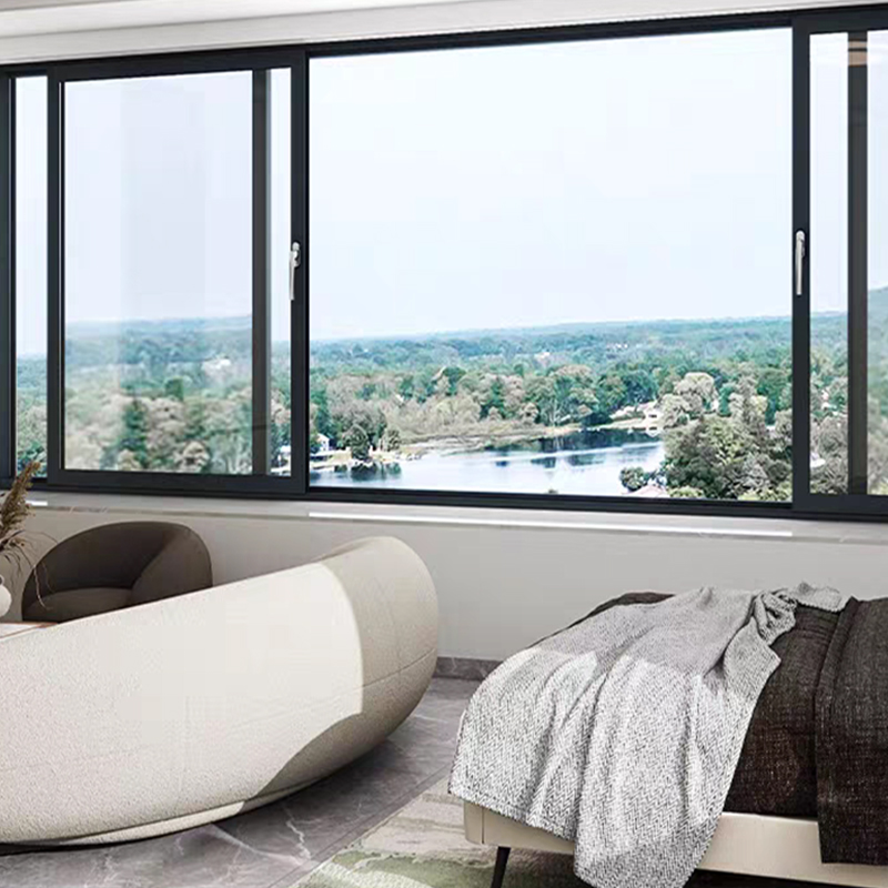 2025 Modern Double-Layer Tempered Glass Sliding Window Windproof Mosquito-Proof Aluminum Alloy Horizontal for Living Room