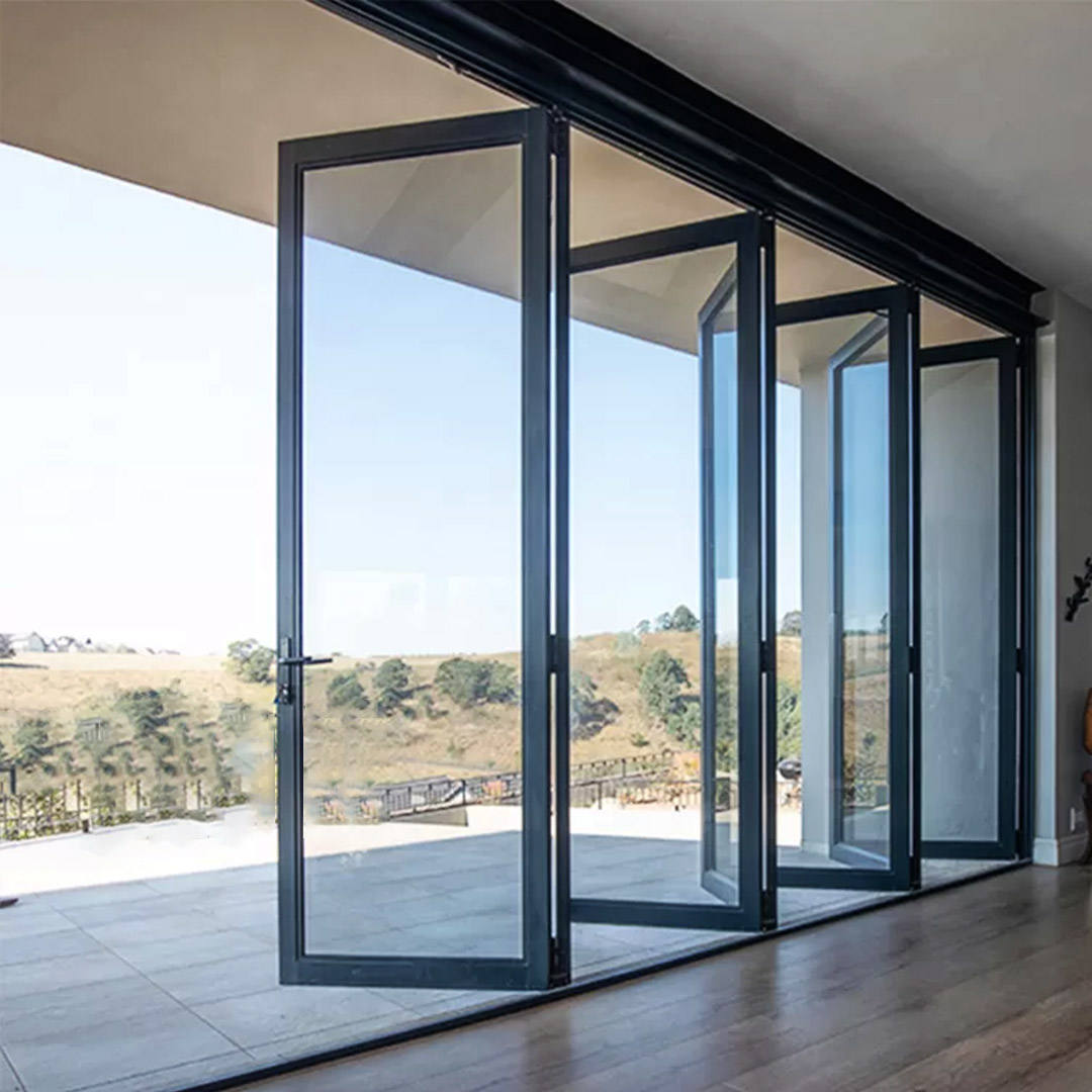 Bulk Modern Foldable Aluminum Bifold Glass Doors With Thermal Insulation For Outdoor Entry