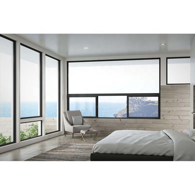 Anti-Theft Design High Security Bullet Proof Laminated Glass Double Glazed Aluminum Window for Hotel Lobby VIP Suites