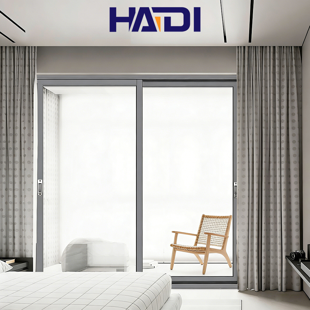 HAID Custom Made Aluminum Sliding Flyscreen Windows Windproof Anti-theft Rubber Block Interior Safety Window
