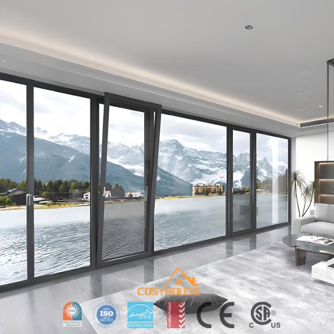 Aluminum Top Hung Awning Window with Fixed Glass Double Glazed Energy Efficient for Modern Homes