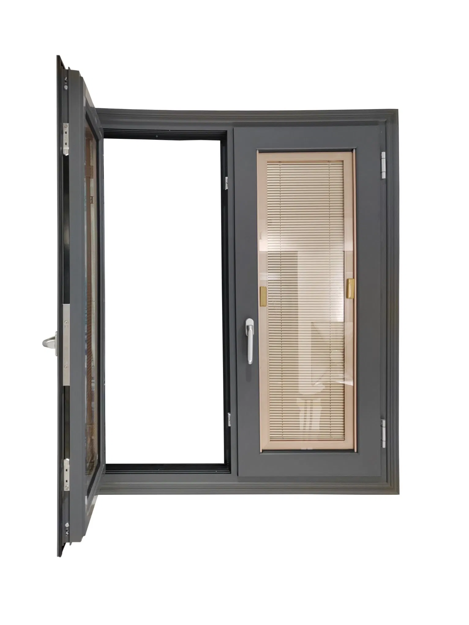 Guangdong Foshan Aluminium Sliding Tempered Glass Sound Proof Open out Casement Windows and Door