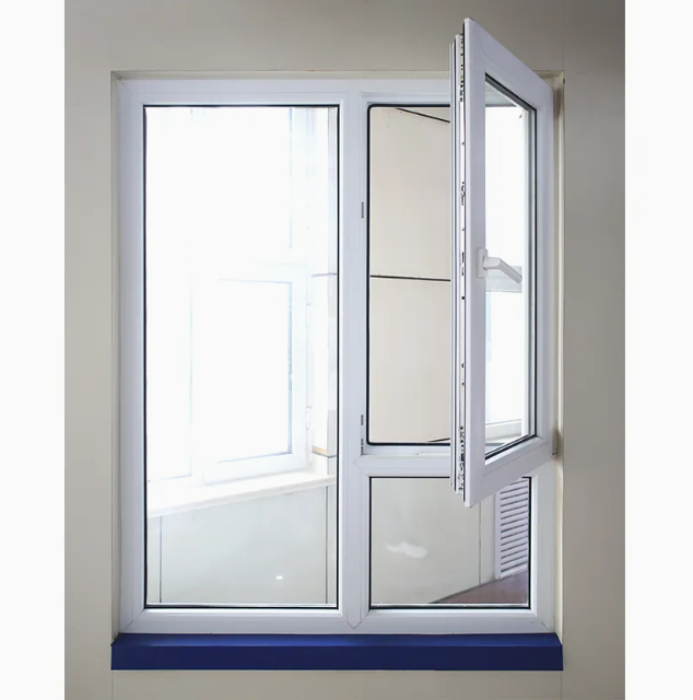 Upvc Sliding Windows Double Glazed Hurricane Proof Soundproof White Vinyl Frame for Residential House Apartment Office