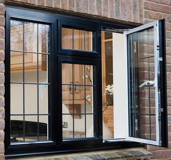 Modern Fashion Design Casement Window with Top Fixed Panel High Performance Hot Sell Cheap Aluminum Casement Window Drawing