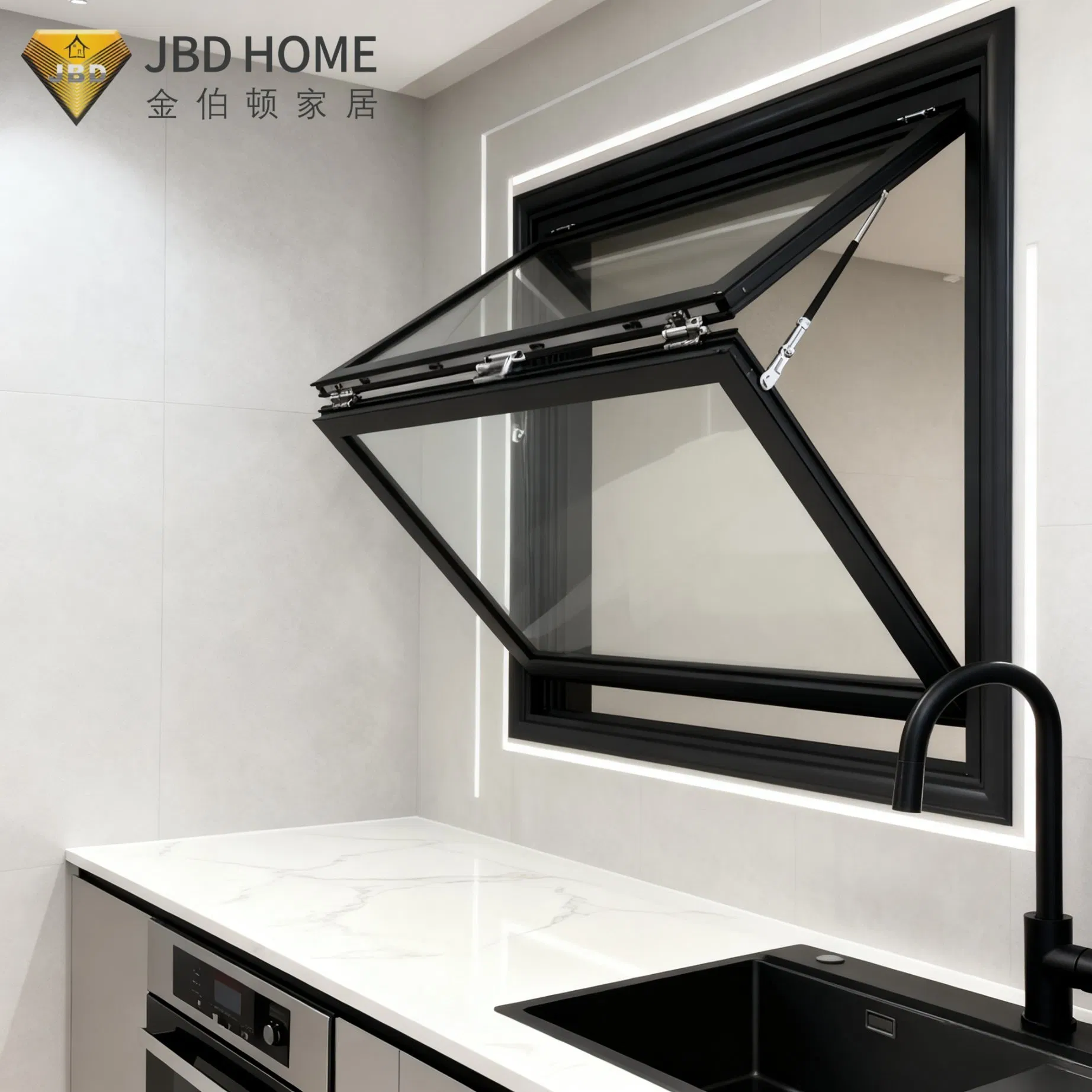Modern Top-Hung Window for Kitchen with CE Certification (Double Glazing, Weatherproof Design, Folding Window)