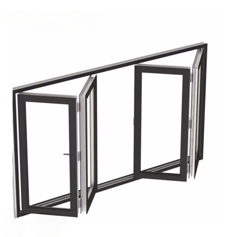 Aluminum Sliding Windows Aluminium Bifold Windows Double Glazed Glass Aluminum Balcony Folding Window With Inside Grill