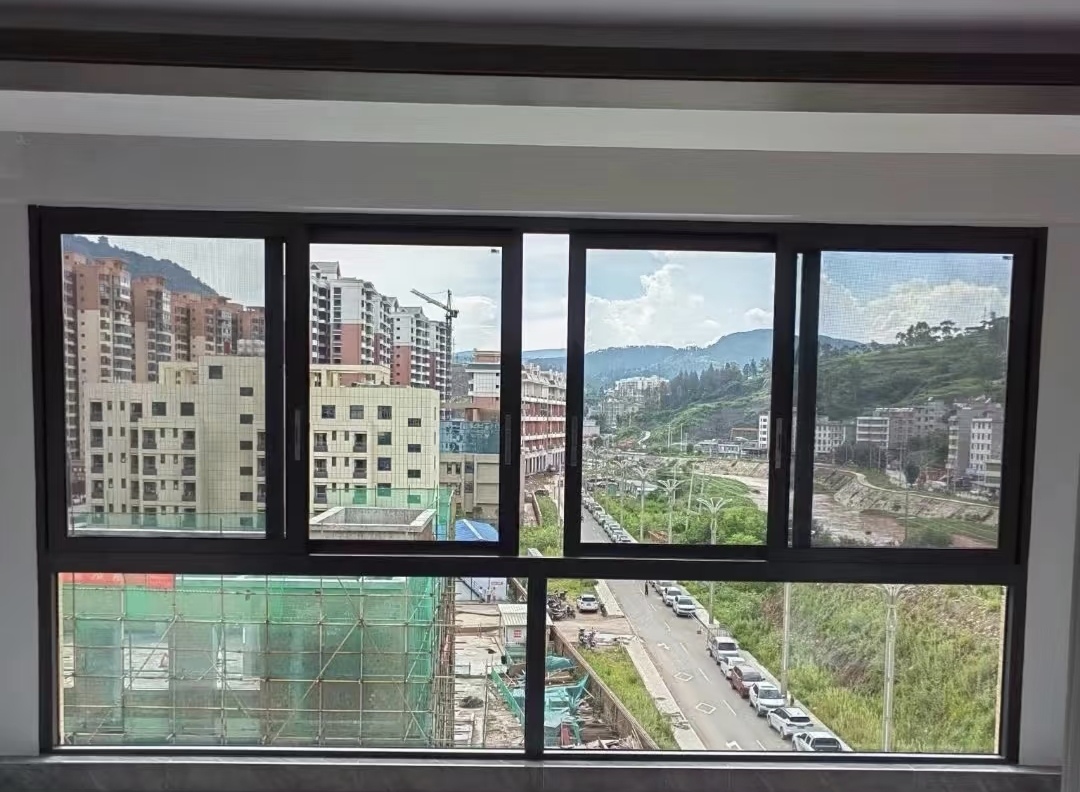 Residential Thermal Break Aluminum System with Waterproof Double Tempered Glass Sliding Windows