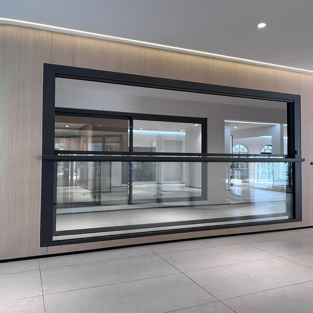 Custom Double-Glazed Aluminum Smart Window with Automatic Upward and Downward Sliding Function Home Electric Lift Window