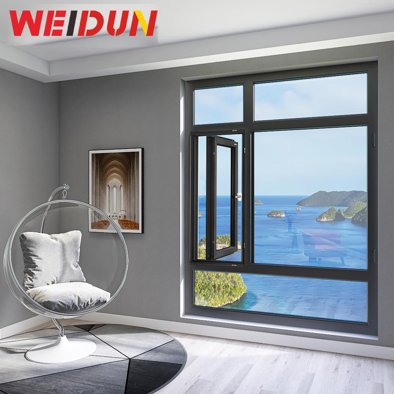 WEI DUN High Quality Aluminum Tilt Turn Window Soundproof with Horizontal Opening Pattern for Commercial Residential Building