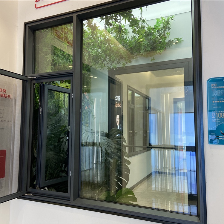 Custom Aluminum Window Hurricane Impact Proof Double Glazed French Bay Window Smart Aluminum Casement Windows