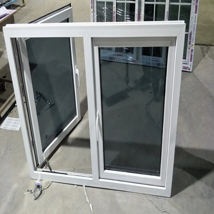 Factory UPVC Double Glazed French Design Vinyl Glass Casement Window