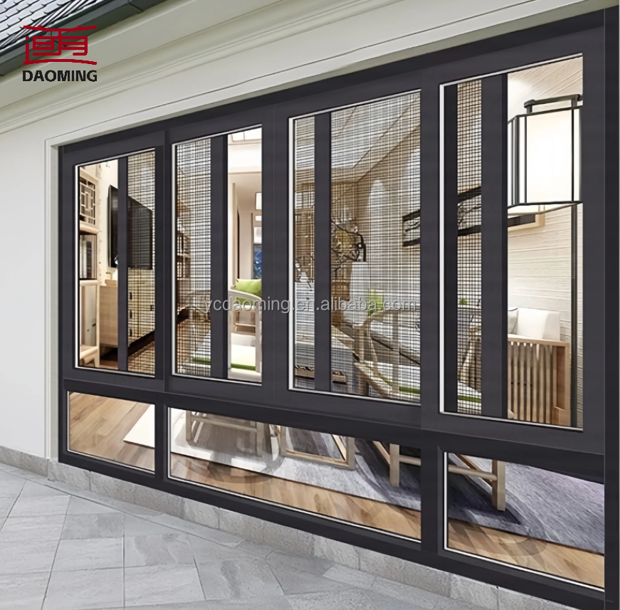 Upper and Lower Lifting Windows Double Glass Smart Windows Automatic Thermal Break Glass Aluminium Sliding Window