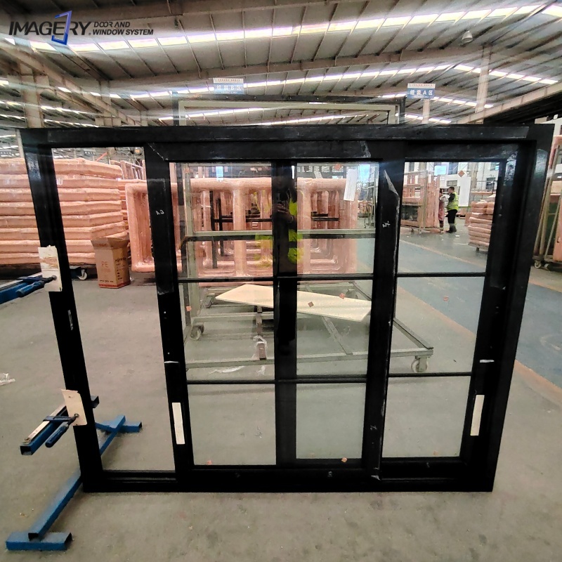 Customized Aluminum Sliding Window with Built-in Grilles Triple Glazing Low-E Glass Sliding Window for Commercial and Villa Use