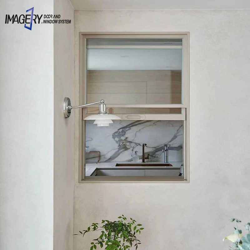 Latest Design Double Single Hung Tempered Glass Aluminum Vertical Sliding Window