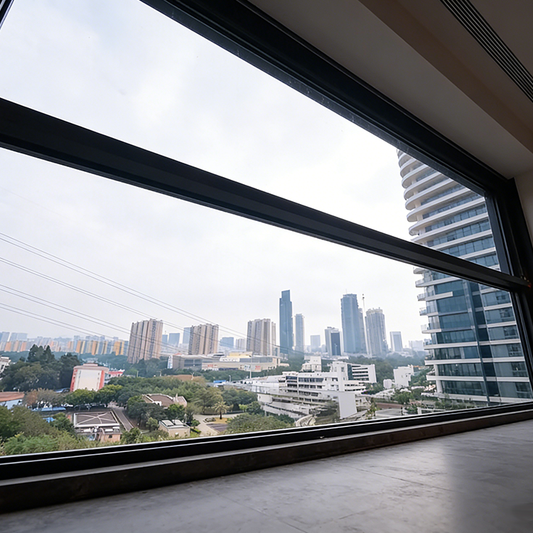 Custom Double-Glazed Aluminum Smart Window with Automatic Upward and Downward Sliding Function Home Electric Lift Window
