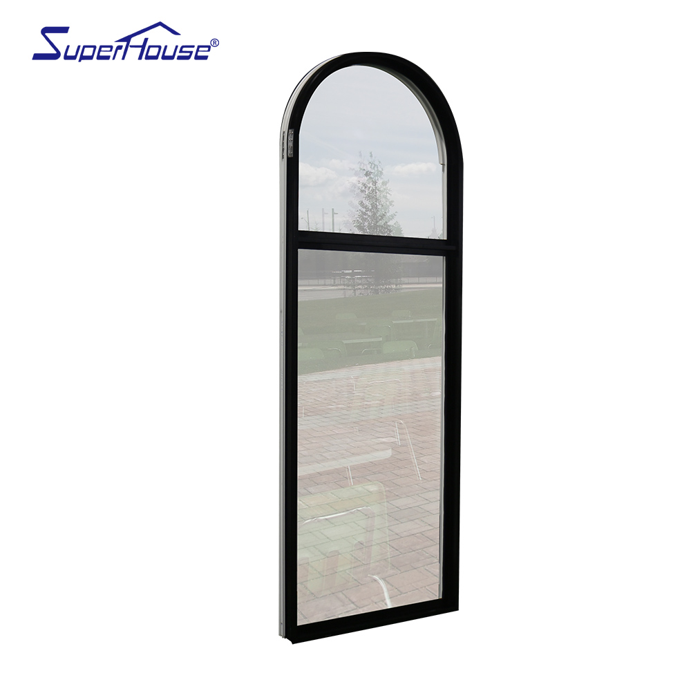 10 Years Warranty NFRC NOA FPA AS2047 Vinyl Double Glass Custom Arched Aluminum Fixed Window Meet Florida Standard