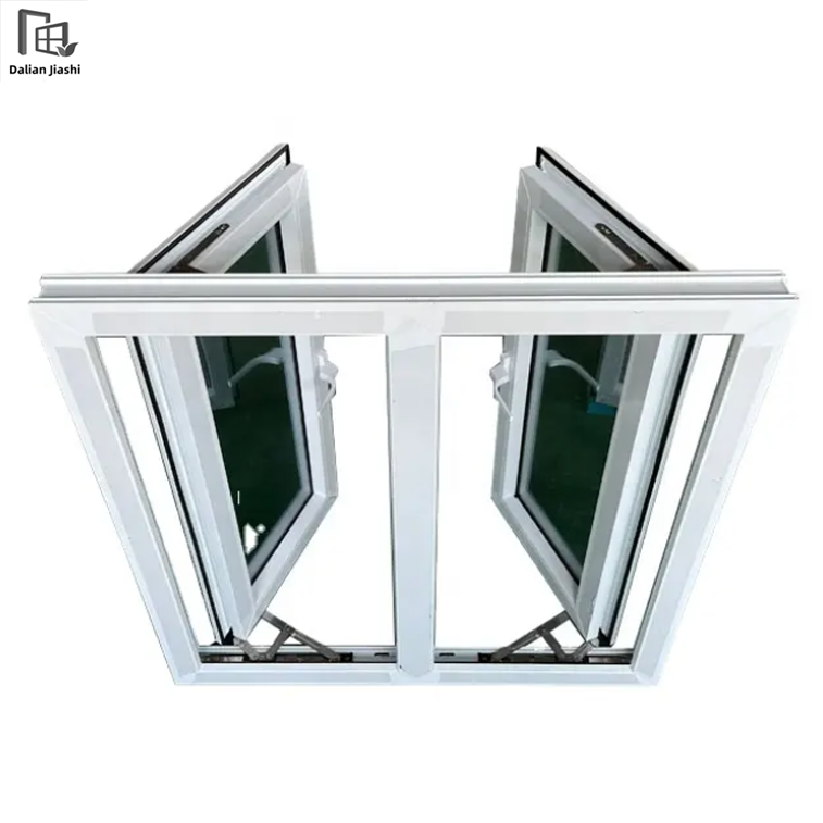 Hurricane-impact Optional Wood Grain UPVC Doors and Windows, Vinyl Double-glazed White PVC Casement Windows