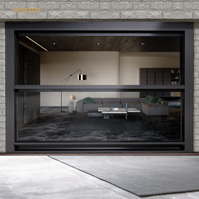 Wazzor Smart Electric Lift up Aluminum Toughened Glass Window Multifunction Soundproof Verticals Sliding Balcony Windows