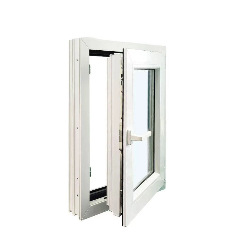 White Double Glass UPVC Vinyl Casment Window for House Villa Hospital School
