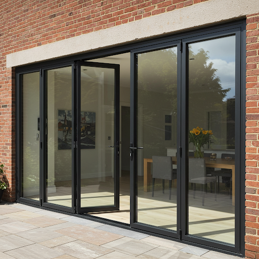 Bulk Modern Foldable Aluminum Bifold Glass Doors With Thermal Insulation For Outdoor Entry