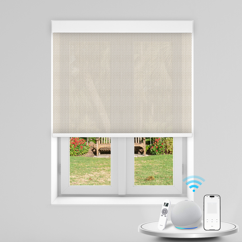Motorized Built-In Plain Design Vertical Blinds With Smart Control For Window Light Filtering Blackout Shades Stylish Home Decor