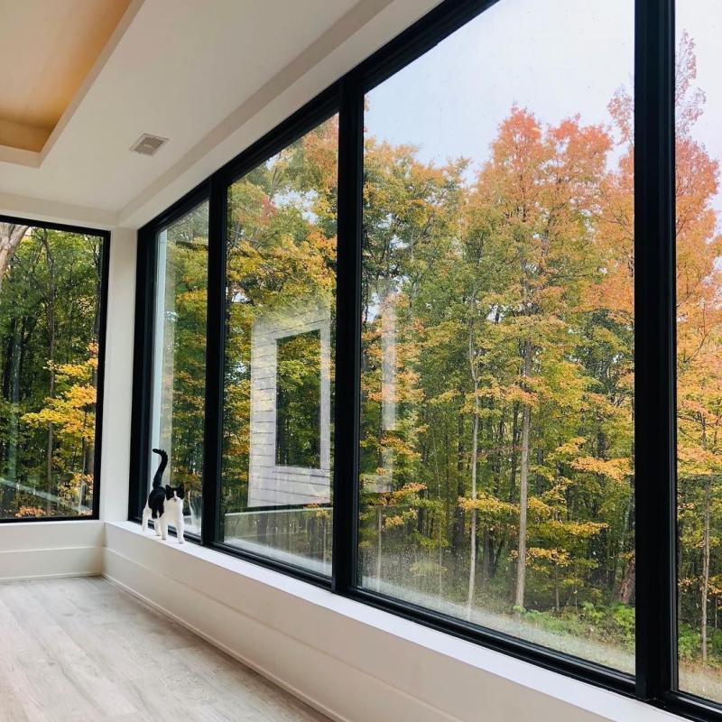 Modern Design Energy-Efficient Fixed Swing Picture Window Aluminum Alloy Casement Window Soundproof Heat Insulation for Villa