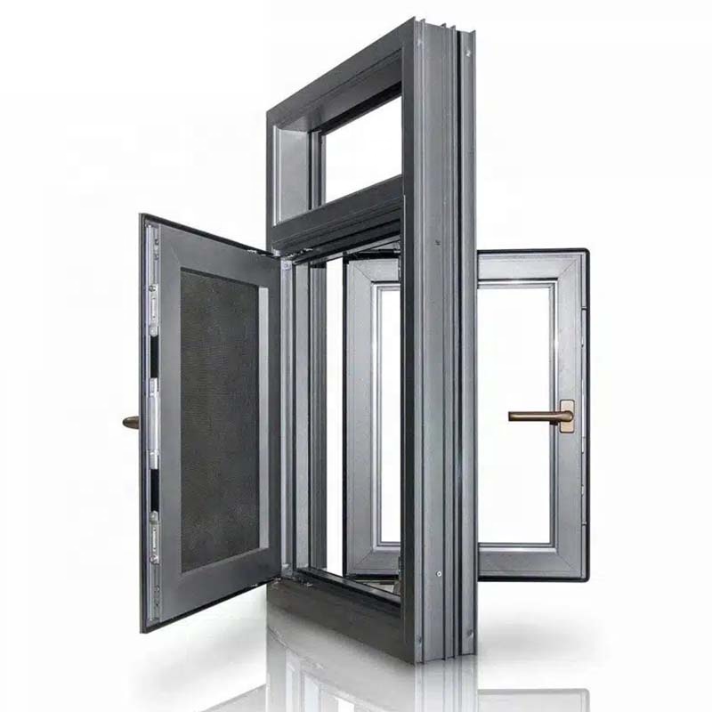 Custom Powder Coated RAL Colors Soundproof Double Glazed Aluminum French Casement Window for Villa Boutique Hotels