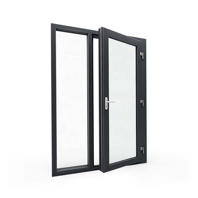 SJUMBO Modern House French Picture Design Triple Glaze Burglar Proof Hurricane Proof Black Aluminum Casement Window