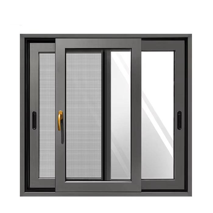 Modern Design Aluminum Sliding Door Windows Horizontal Roller Blind Heat Insulation Energy Star Qualified Aluminum Alloy Frame