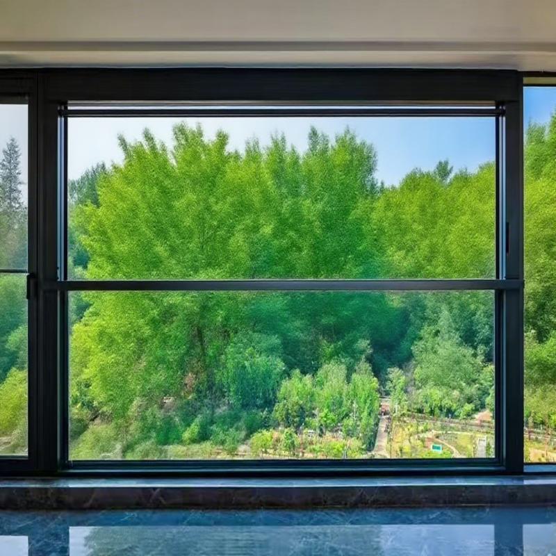 Custom Aluminium Lift Window Electric Vertical Large Panoramic Glass Automatic Remote Control Motor Three Track Sliding Windows