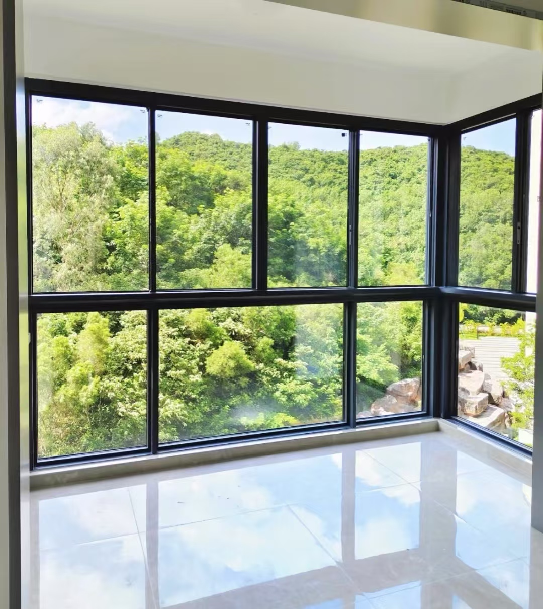 Residential Thermal Break Aluminum System with Waterproof Double Tempered Glass Sliding Windows