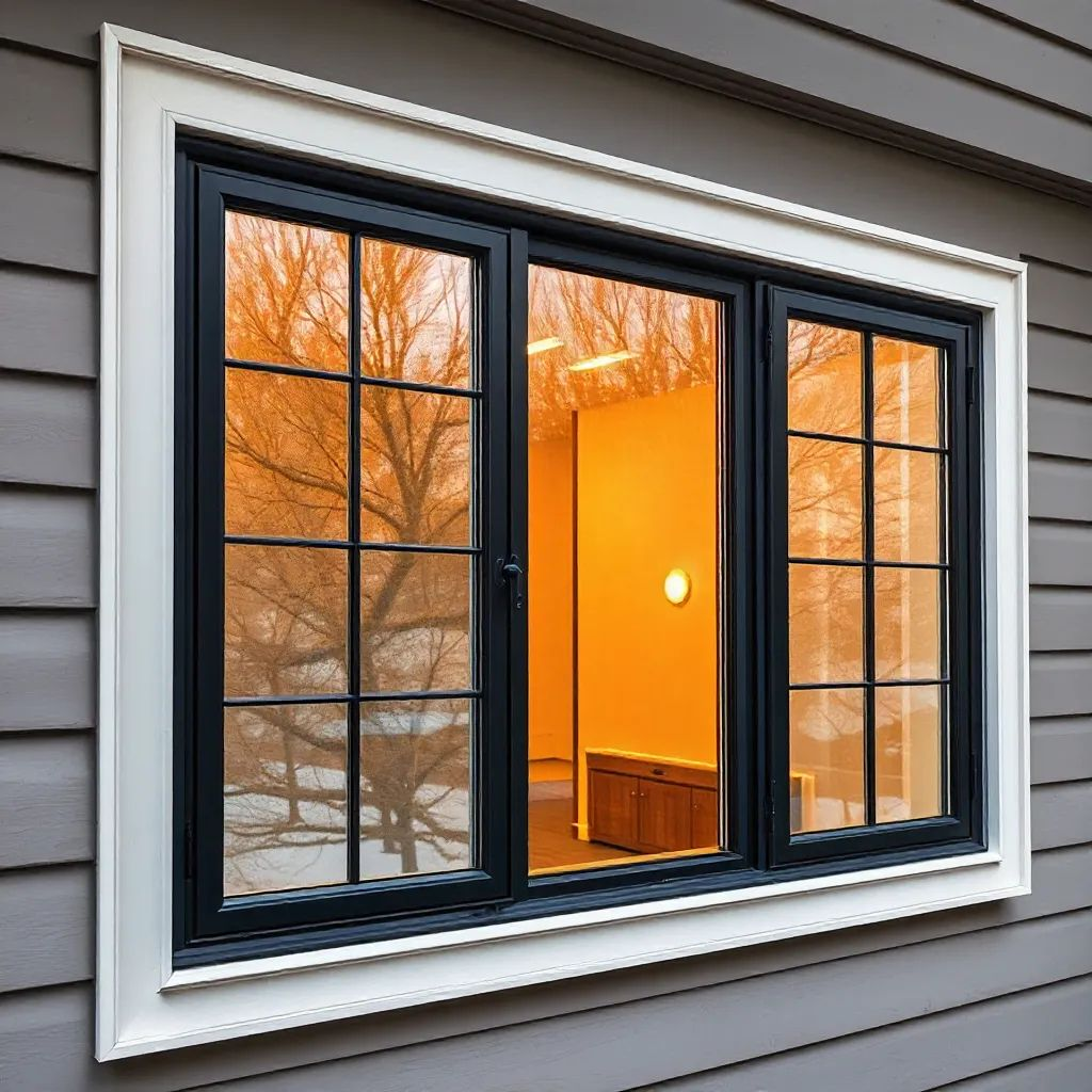 New Modern Design Low-E Coated UV Protected Solar Reflective Triple Insulated Soundproof Aluminum Alloy Windows Swing Open for