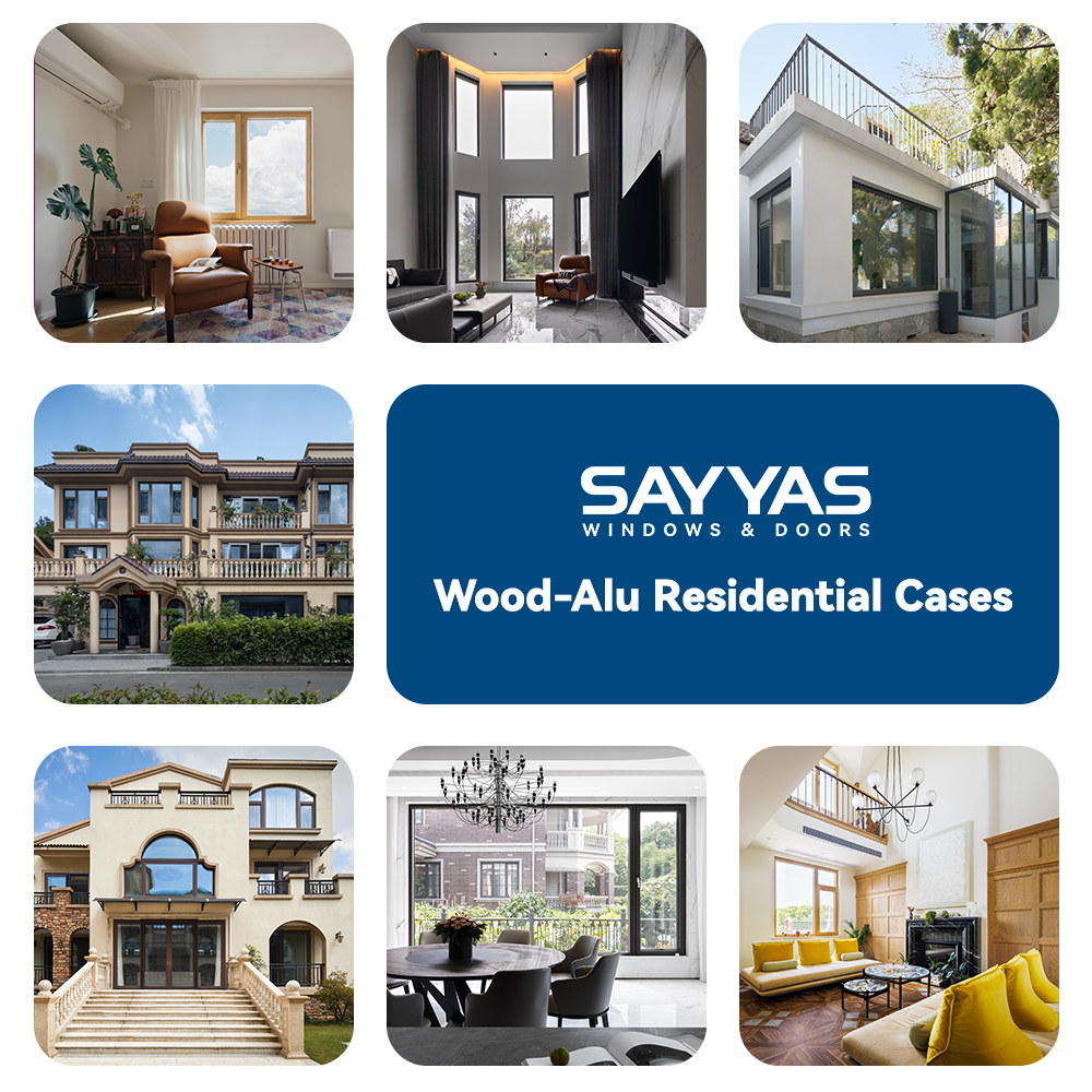 SAYYAS F120 Fixed Modern Minimalist Aluminum Clad Wood Window Profile Large View Unobstructed Glass Office Commercial Building