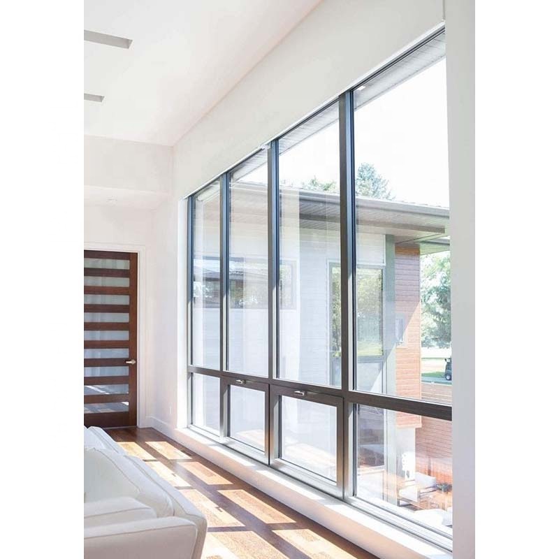 Anti-Theft Design High Security Bullet Proof Laminated Glass Double Glazed Aluminum Window for Hotel Lobby VIP Suites