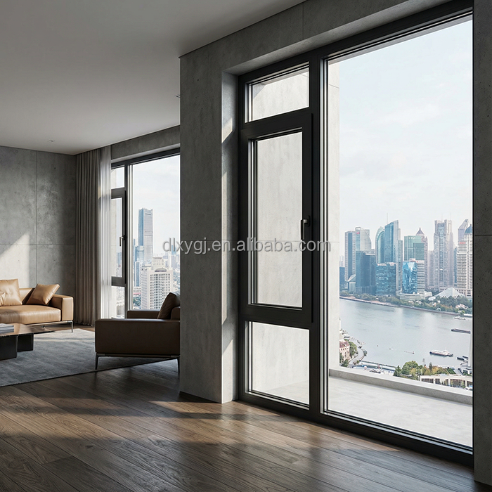 Aluminum Casement &amp; Awning Windows-Double Glazed Thermal Break for Residential Use Modern Design Whole House Solution