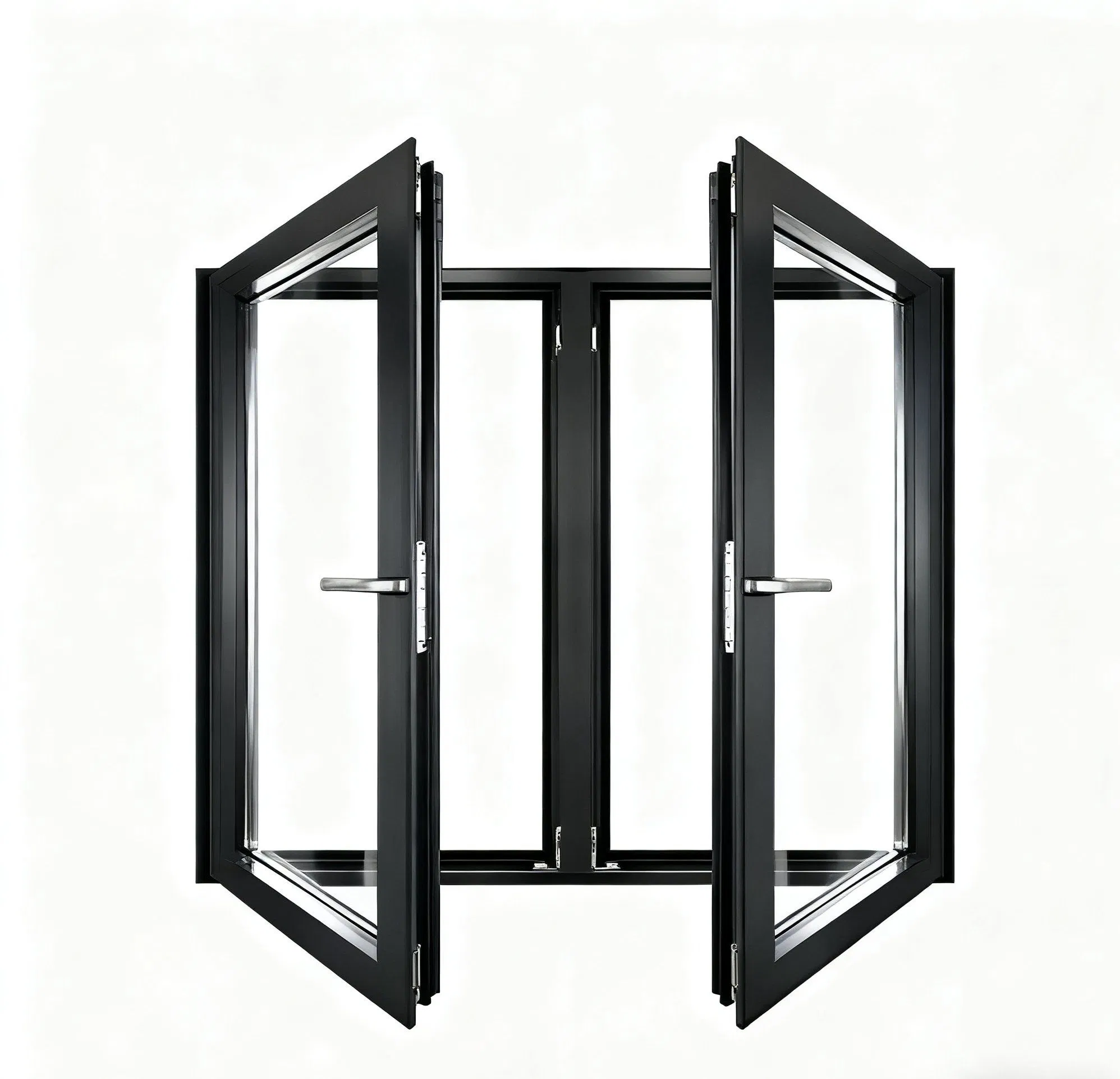 Aluminum Window Casement Single Double Glass Grill Design Awning Hinge Swing Lowe Glass French Passive Window and Door