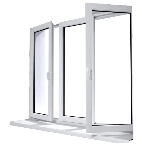 High Quality PVC UPVC Casement Double Swing Windows with Magnetic Screen for Bathroom Application
