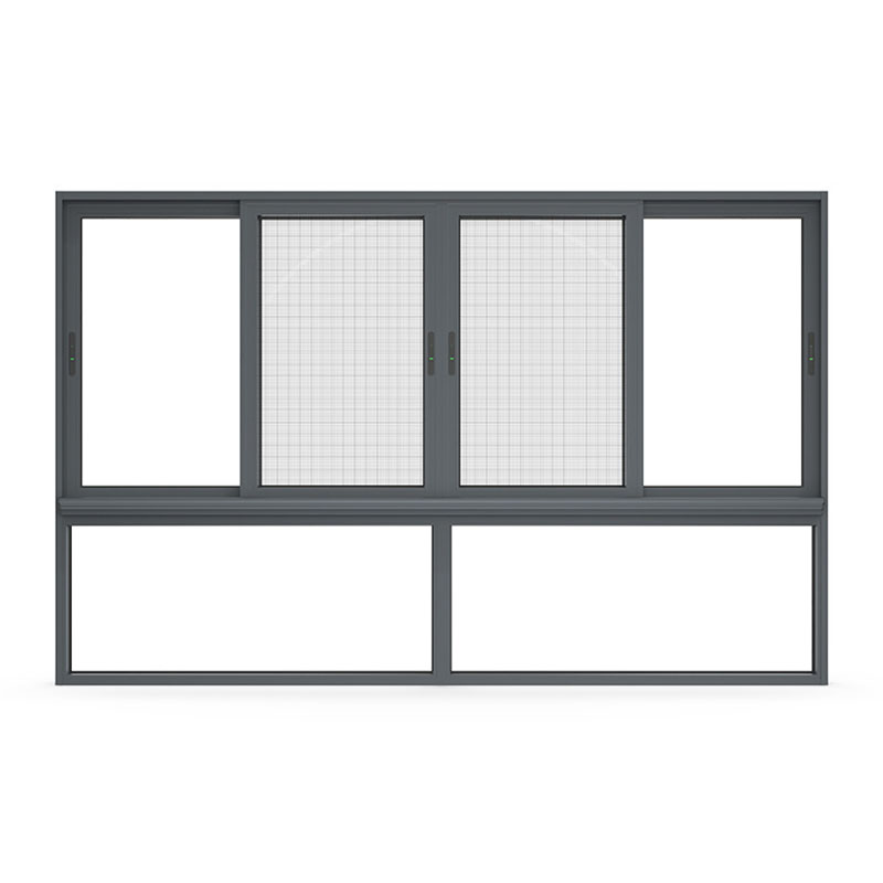 Smart Automation Modern Double Leaf Sound Proof Aluminum Sliding Windows with Double Tempered Glass and Anti-theft Features