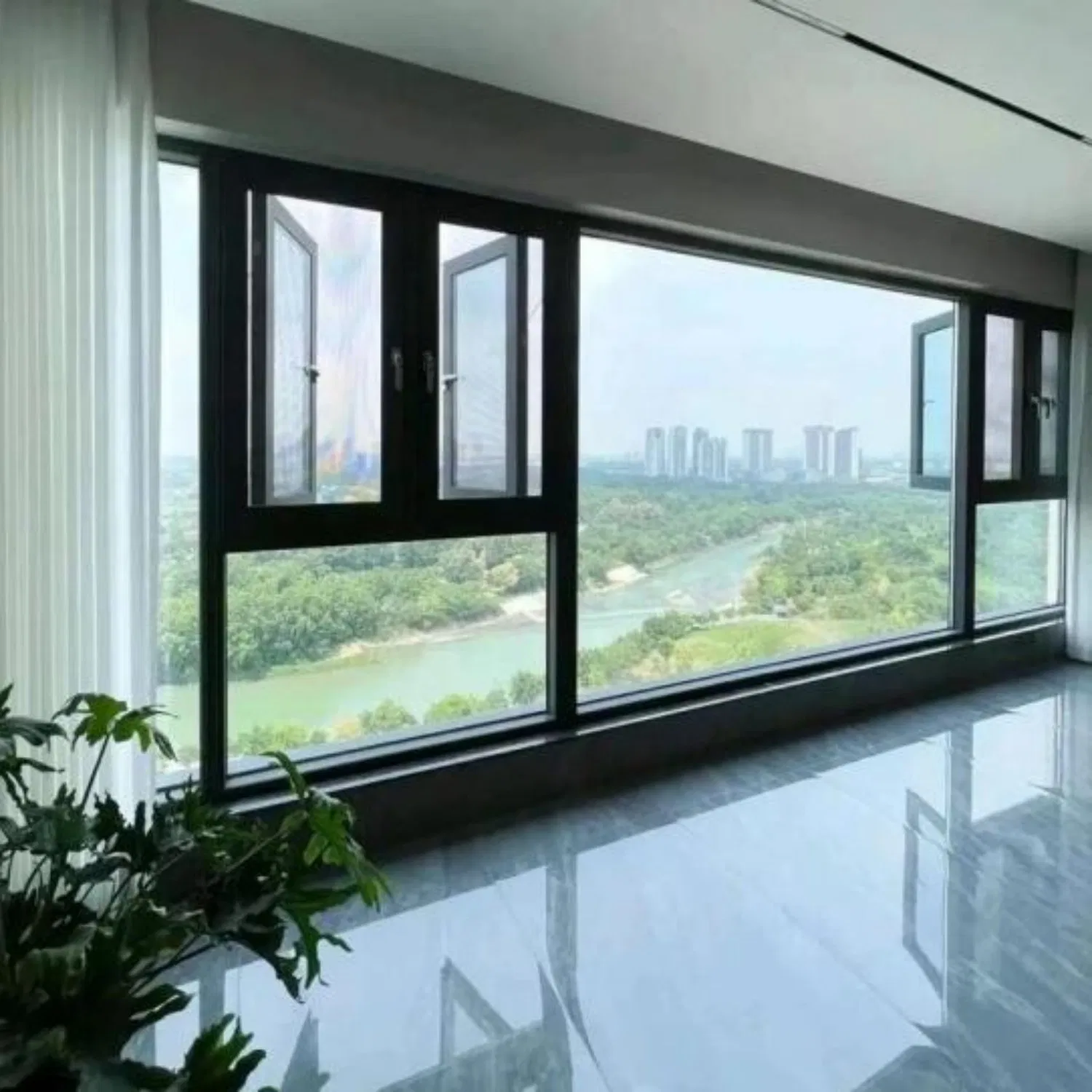 Professional Manufacturer Cost Effective Tempered Glass Thermal Break Aluminum Casement Window for Prefab Homes