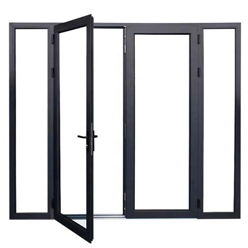 SJUMBO Modern House French Picture Design Triple Glaze Burglar Proof Hurricane Proof Black Aluminum Casement Window