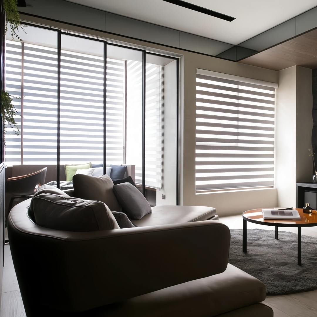 Motorized Zebra Blinds Smart Window Shades Remote Control Custom Size Zebra Blinds Alexa Google Compatible