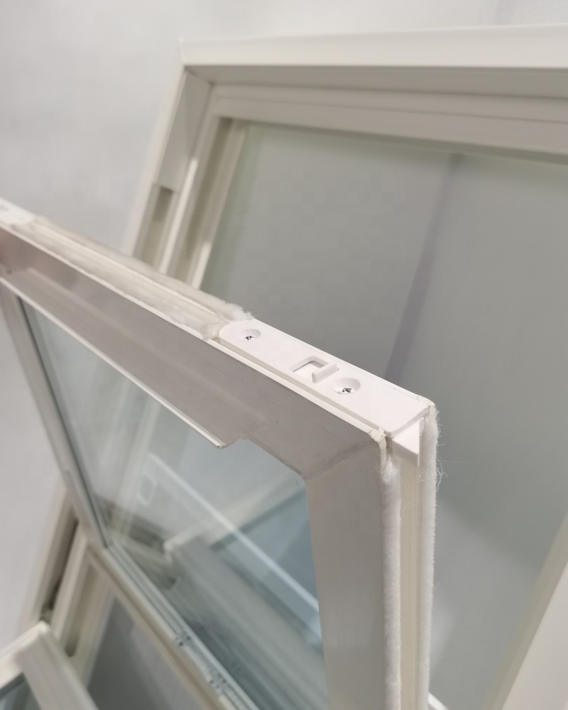 American Modern Style White Vinyl Windows Low E Glazed Double Hung Sash Sliding Open PVC Frame Vertical UPVC Double Hung Window