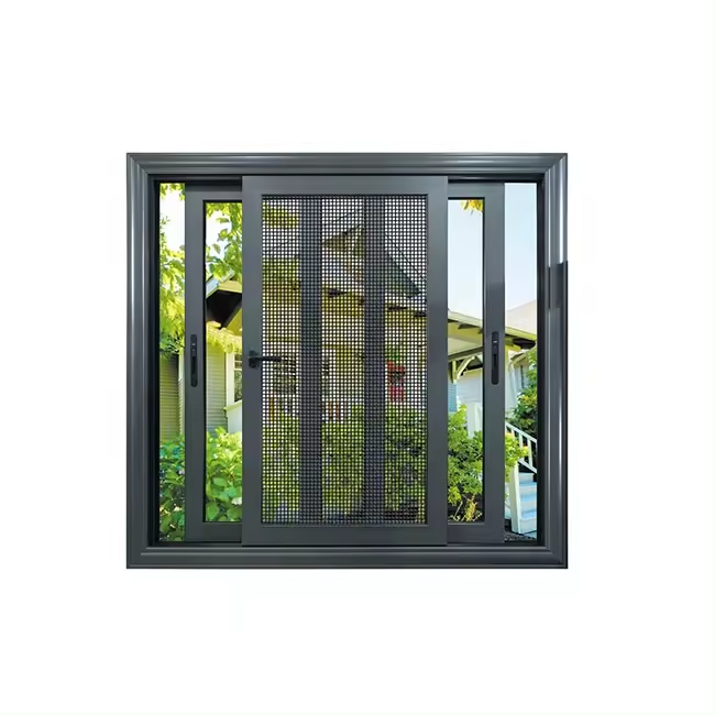 HELTON Modern European Standard Double Glass Aluminium Sliding Windows Swing Open Style Aluminum Alloy Frame for Villa House Use