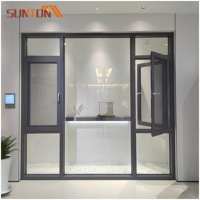 Custom Eco Friendly Thermal Break Aluminum Alloy Casement Window Low E Double Glazed Windproof Waterproof For Residence
