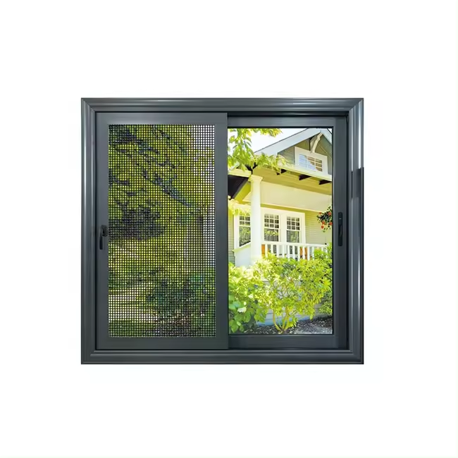 HELTON Modern European Standard Double Glass Aluminium Sliding Windows Swing Open Style Aluminum Alloy Frame for Villa House Use