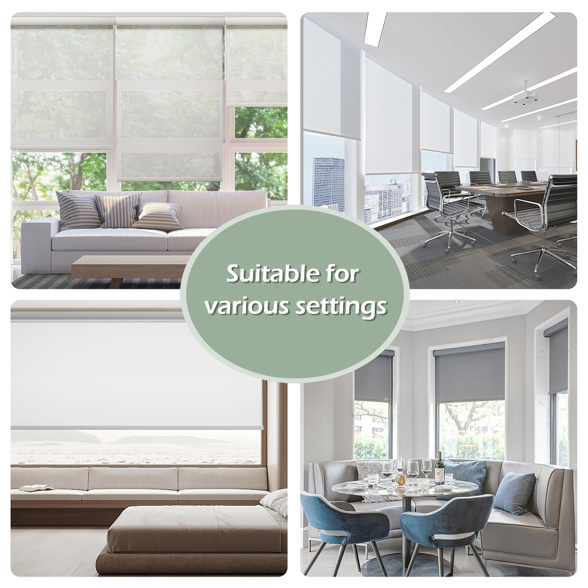 Customized Size Shades Manufacture Manual Spring Lifting System Motorized Blackout Roller Blinds Window Shade Cordless Spring