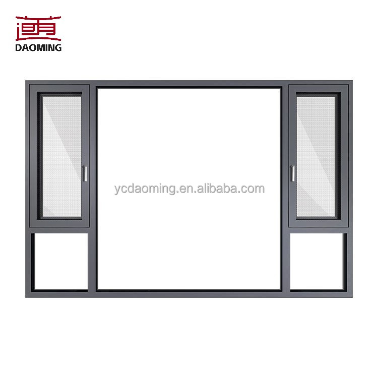 Chinese Manufacturer Customized Sliding Windows Door Double Glass 4 Track Aluminium Sliding Window