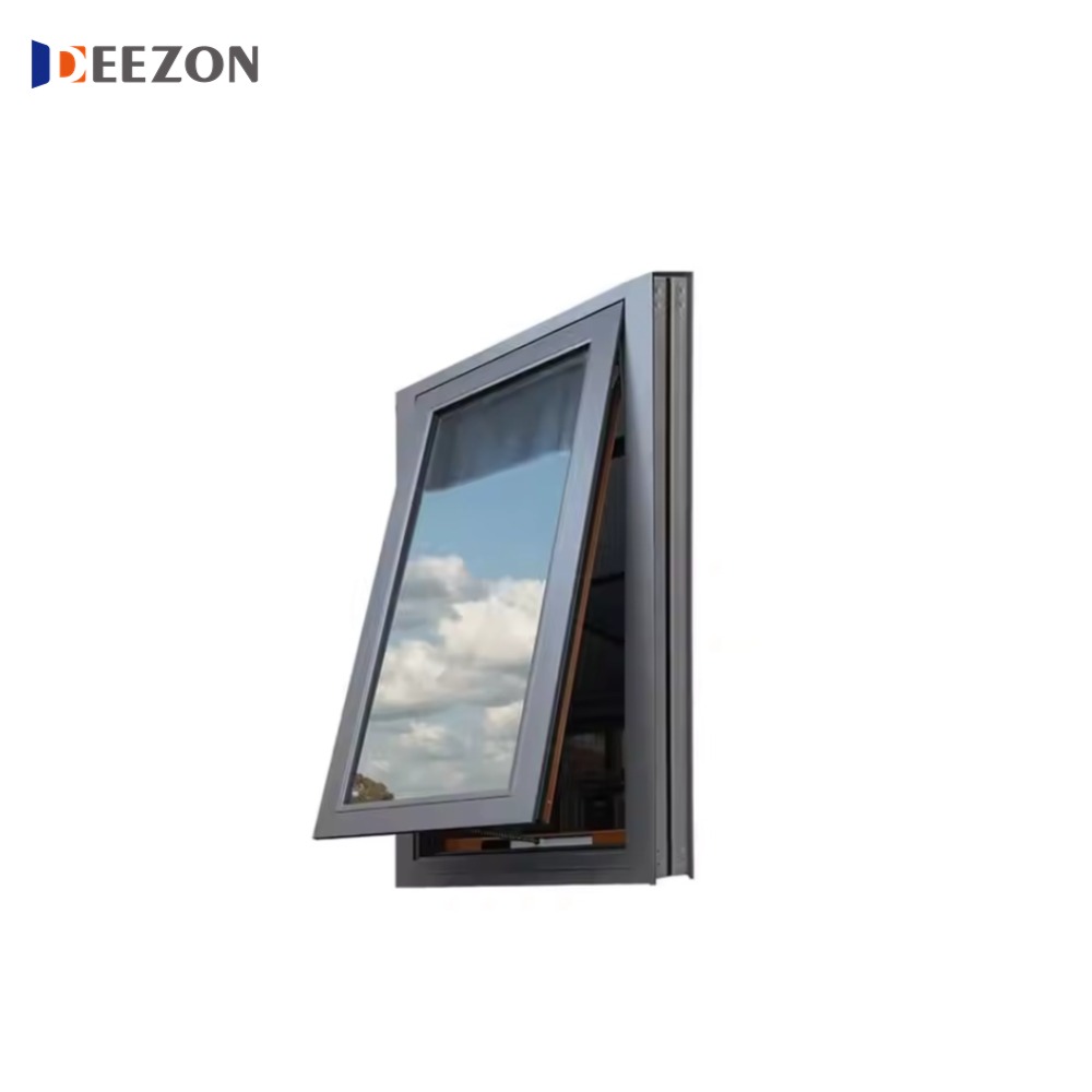 Deezon Foshan Windows and Doors Manufacturers Customized Black Aluminum Frame Casement Window Double Glazing Impact Windows